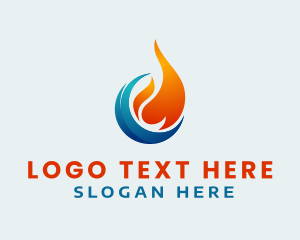 Temperature - Heat & Cool Temperature logo design