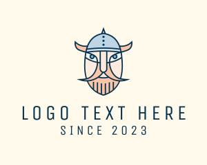 Viking-helmet - Medieval Viking Head logo design