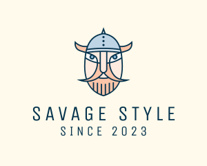 Medieval Viking Head logo design