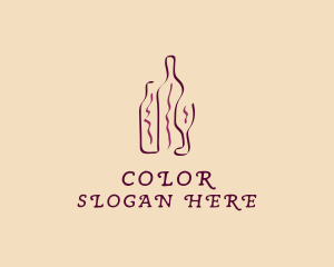 Wine Bottle - Minimalist Wine Bottle logo design