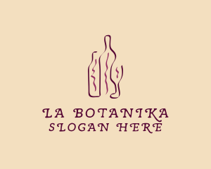 Ladies Drink - Minimalist Wine Bottle logo design