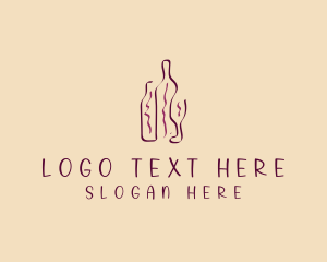 Wine - Wine Beverage Bottle logo design