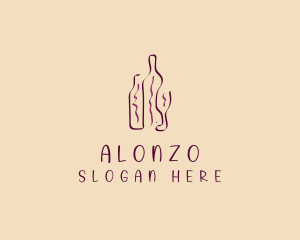 Wine Beverage Bottle logo design