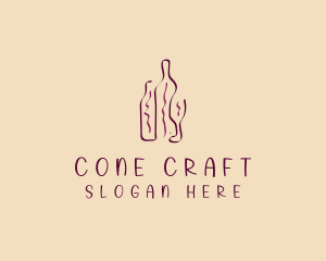 Wine Beverage Bottle logo design