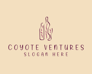 Wine Beverage Bottle logo design