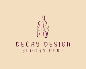 Wine Beverage Bottle logo design