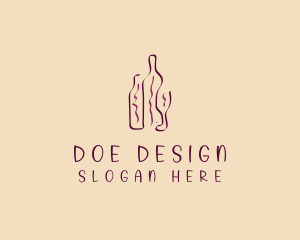 Wine Beverage Bottle logo design