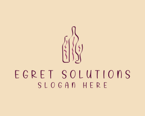 Wine Beverage Bottle logo design