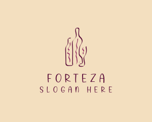 Wine Beverage Bottle logo design