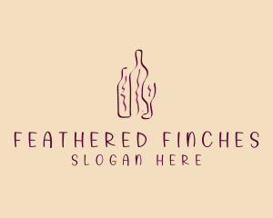 Wine Beverage Bottle logo design