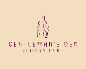 Wine Beverage Bottle logo design