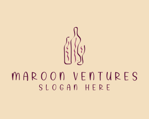 Wine Beverage Bottle logo design