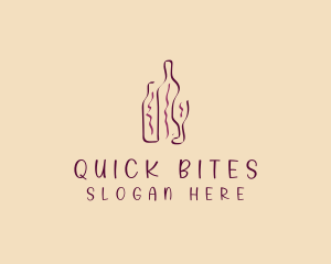 Wine Beverage Bottle logo design