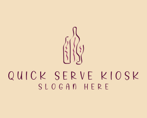 Wine Beverage Bottle logo design