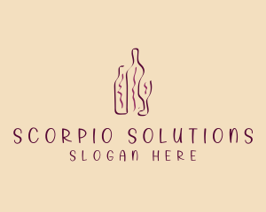 Wine Beverage Bottle logo design