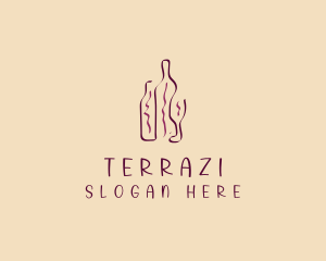 Wine Beverage Bottle logo design