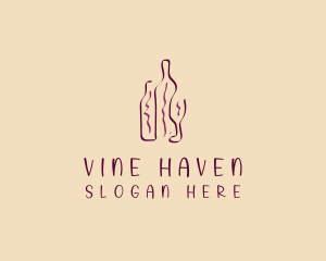 Wine Beverage Bottle logo design