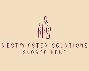 Wine Beverage Bottle logo design