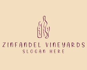 Wine Beverage Bottle logo design