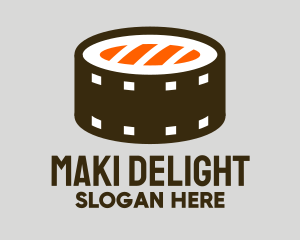 Sushi Roll Film Reel logo design