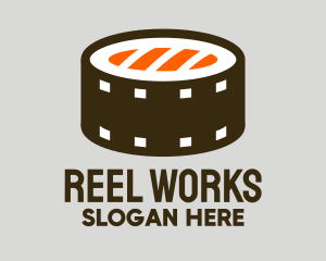 Sushi Roll Film Reel logo design