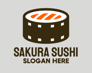 Sushi Roll Film Reel logo design