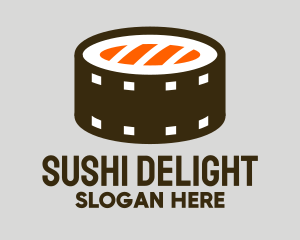 Sushi Roll Film Reel logo design