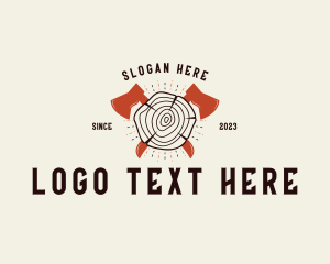 Saw Mill - Axe Log Lumberjack logo design