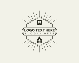 Explore - Van Campfire Adventure logo design