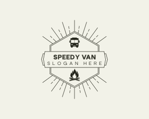 Van - Van Campfire Adventure logo design