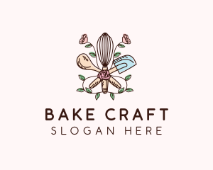 Whisk Baking Spatula logo design