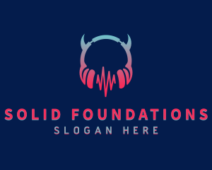Horns - Evil Nightclub Headset logo design