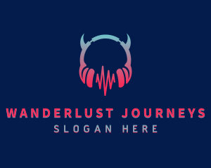 Playlist - Evil Nightclub Headset logo design