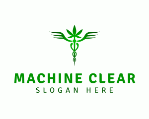 Herbal Medicine - Marijuana Weed Caduceus logo design