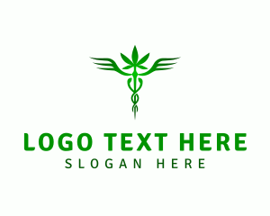 Marijuana Weed Caduceus Logo