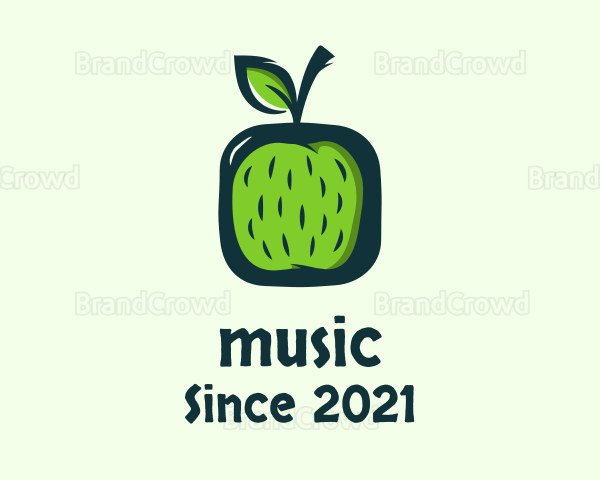 Green Apple Fruit Logo