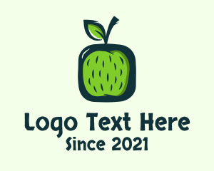 Organic Produce - Green Apple Fruit logo design