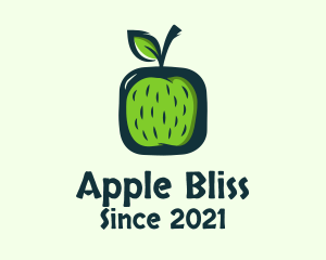 Green Apple Fruit logo design