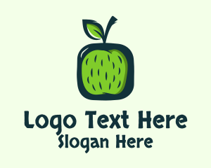 Green Apple Fruit Logo