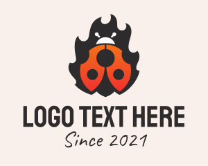 Garden - Fire Ladybug Insect logo design