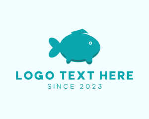 Marine Animal - Cute Tuna Fish logo design
