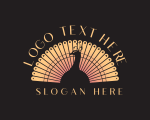 Peacock Luxury Feather logo design