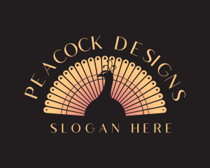 Peacock Luxury Feather logo design