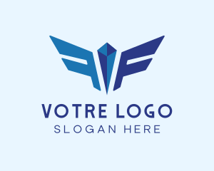 Blue - Airplane Flight Wings logo design