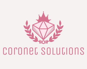 Coronet - Pink Diamond Gemstone logo design