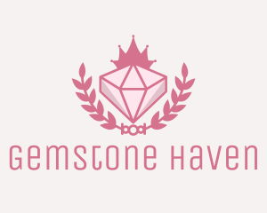 Pink Diamond Gemstone logo design