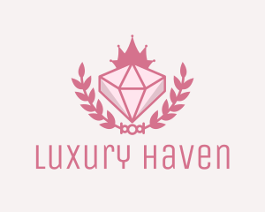 Opulent - Pink Diamond Gemstone logo design