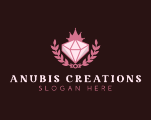 Pink Diamond Gemstone logo design