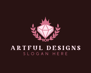 Pink Diamond Gemstone logo design