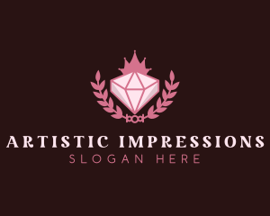 Pink Diamond Gemstone logo design